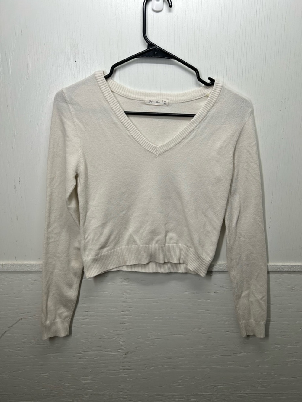 V-Neck Lightweight White Sweater